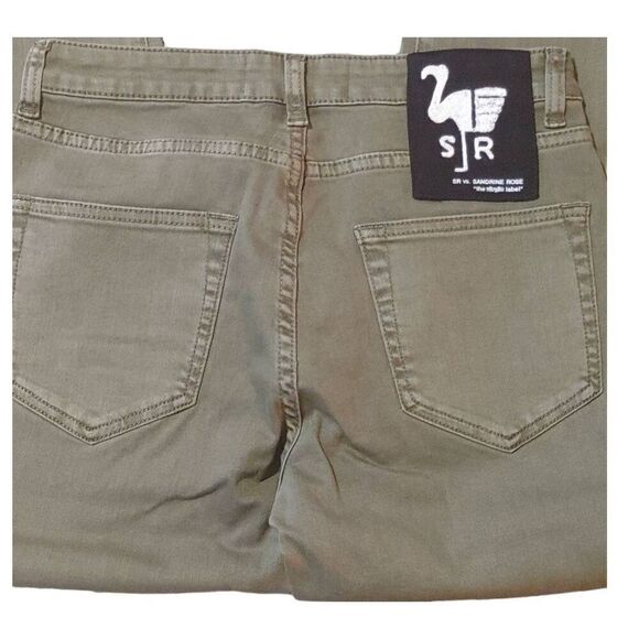 Sandrine Rose x Free People Mid-rise Skinny Jean Army Green Sz 27 - Picture 7 of 8